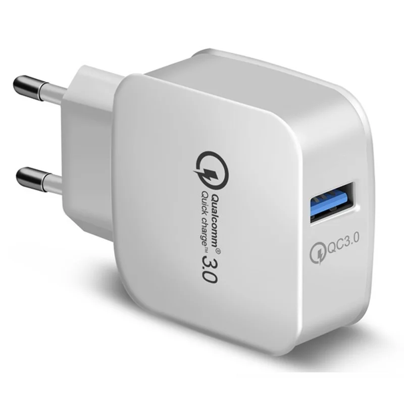 All White Зарядное устройство USB 3 А, быстрая зарядка QC 3,0, настенное зарядное устройство для мобильного телефона, зарядное устройство для iPhone Xiaomi Mi 9, планшета, iPad, штепсельная вилка европейского стандарта - Тип штекера: All White