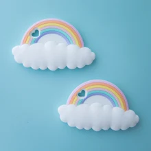 

1Pcs Baby Teether Silicone Beads Rainbow Clouds Pacifier Chain Nursing Necklace Children Goods BPA Free Food Grade Pandent