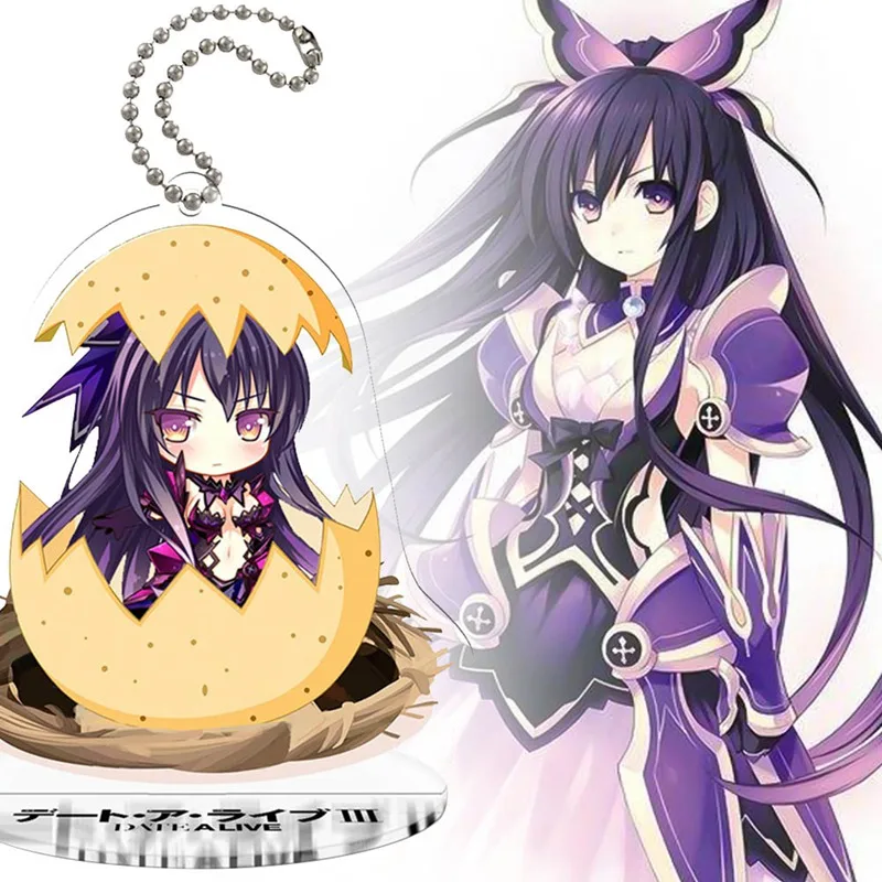 Anime Date A Live Yoshino Cosplay Acrylic Keychain Yatogami Tohka Tokisaki Kurumi Pendant Chaveiros Llaveros