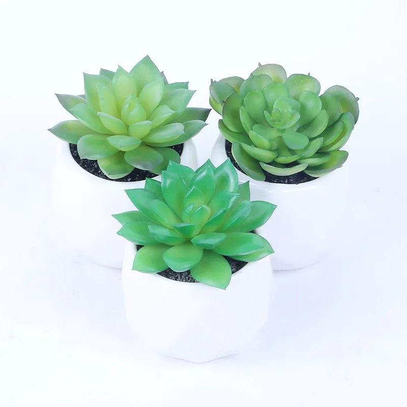 Furniture Vase Mini Artificial Potted Succulents Creative DIY Indoor Small Ornaments Plastic Artificial Flower Plants