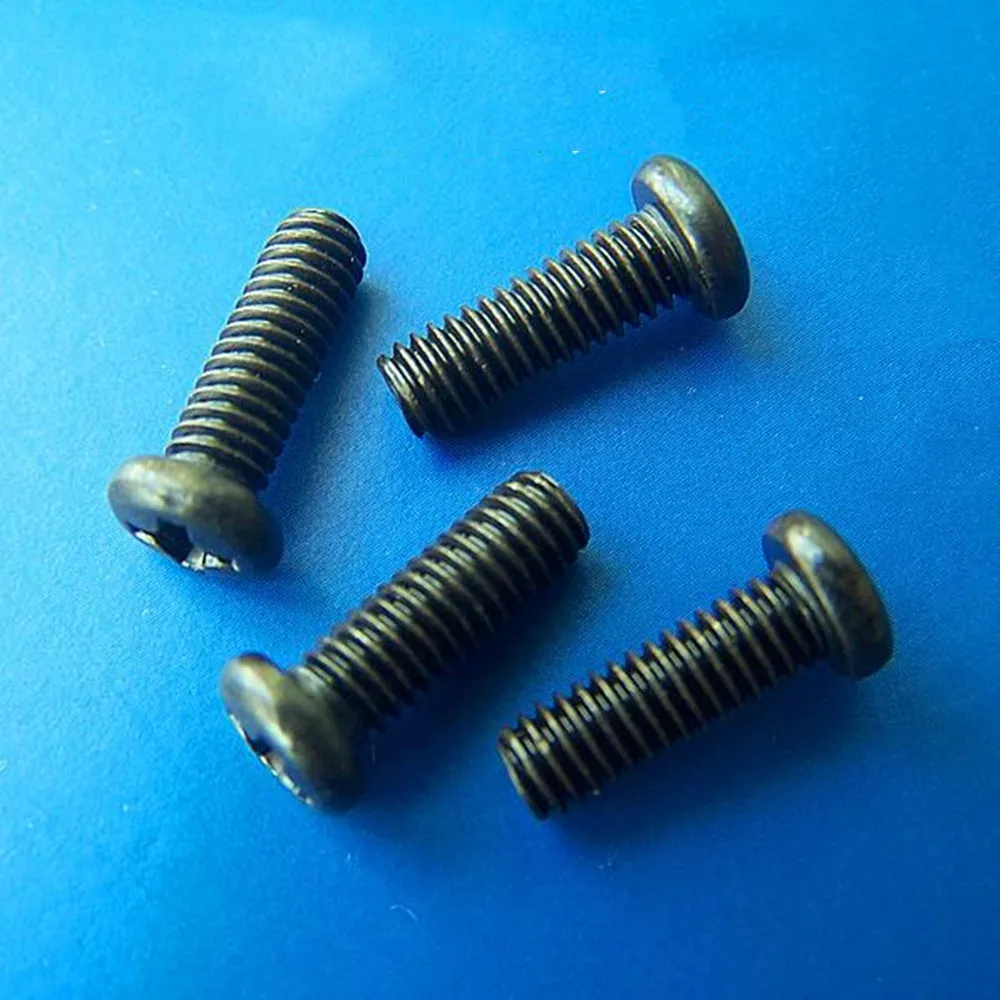 

PM M1.2 1.4 1.7 M2 2.6 M3*3 4 5 6 7 8 10 12 Round Head Phillips Machine Teeth Screws Silver/Black