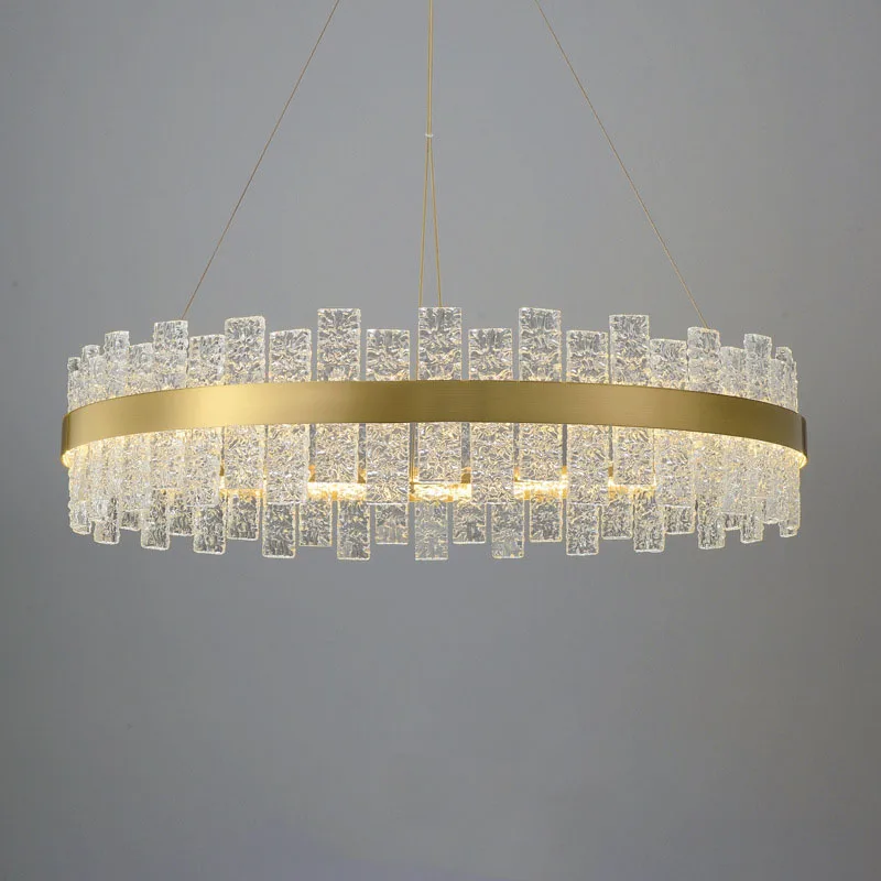 

2021 Morden Led Crystal Chandelier Lighting for Living Room Made of Electroplating stainless steel gold 110V / 220V Pendant Lamp