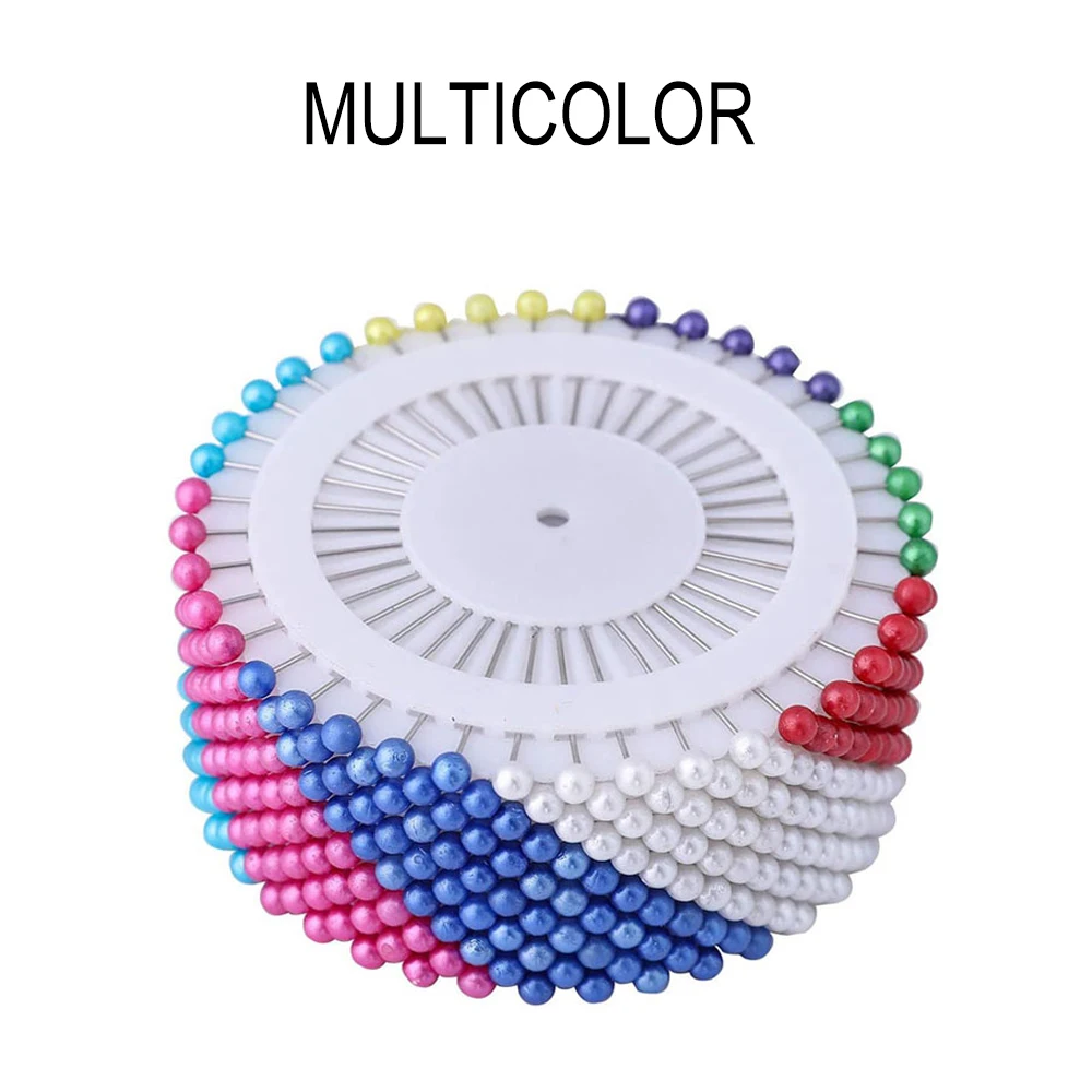 New Portable 250PCS/Set DIY Round Pearl Head Pins Mixed Colors Straight  Quilting Needles DIY Sewing