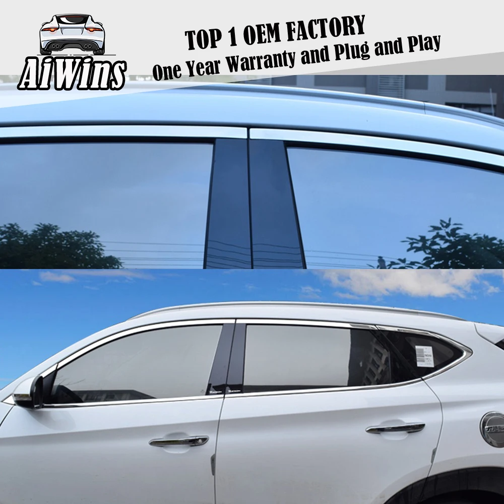 8 шт. окно колонки стикер рамки для hyundai Tucson оконные колонки Рамка Блестящий чехол отделка