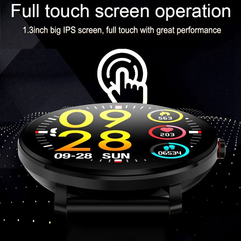 K9 Smart Watch Bluetooth Sports Bracelet Heart Rate Tester Outdoor Pedometer-Black
