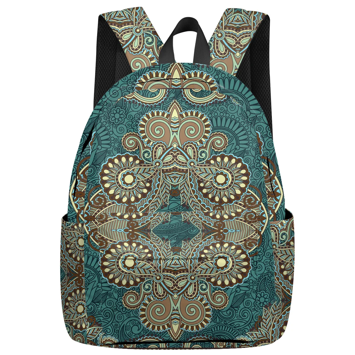 

WHEREISART European Retro Pattern Backpacks Laptop With Usb Charging Port Internal Frame Backpacks Tactical Backpacks Shoes