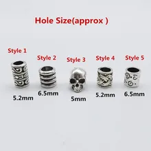 5 шт./упак. разные 5 стилей металлическая коса для волос dread дредлок бусины кольца трубка около 5-6,5 мм Внутреннее отверстие ювелирные изделия