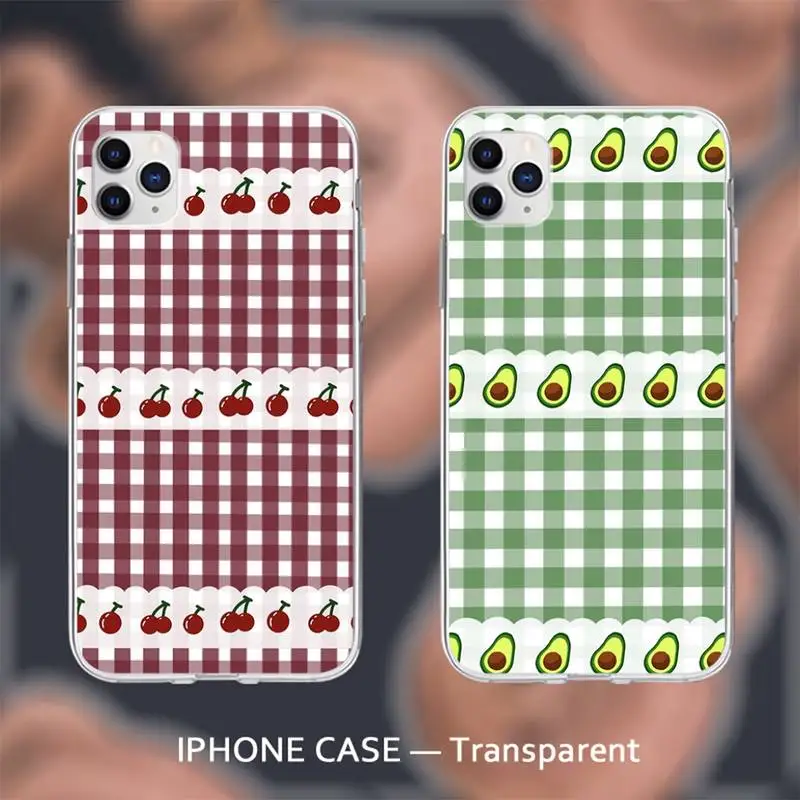 

Plaid Checked Checkered Fruit Angel Transparent soft case cover case for iphone se 2020 6 6s 7 8 plus x xs max xr 11 12 pro max