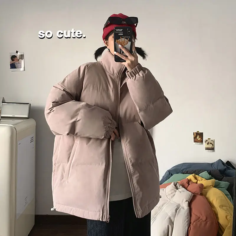 

Winter Jacket Men's Parka Warm Fashion Casual Stand-up Collar Coat Men Streetwear Loose Korean Short Coat Mens Clothes M-2XL