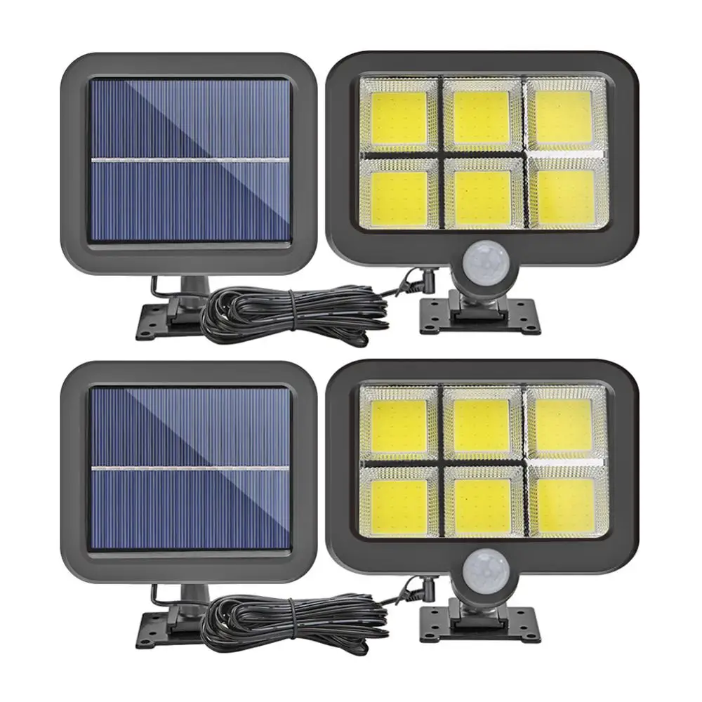 2PCS 120LED 2 шт. водонепроницаемый наружный светильник ing 100 светодиодный солнечный светильник прожектор декоративный садовый светильник солнечный светильник Настенный светильник с датчиком движения - Испускаемый цвет: 2PCS 120LED