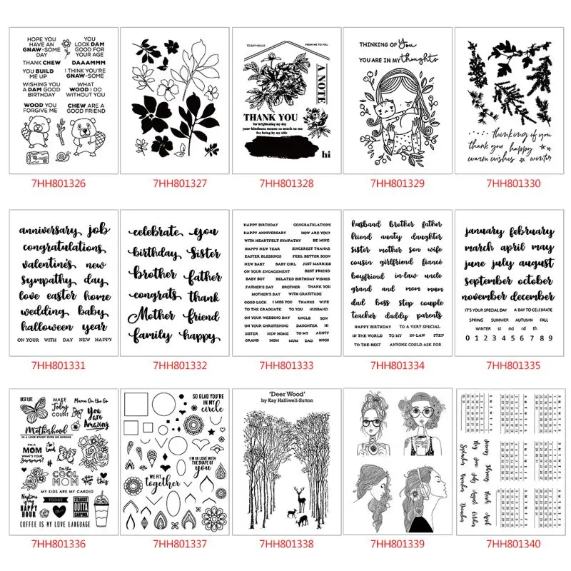 Week And Month Style Calendar DIY Silicone Clear Stamp Cling Seal Scrapbook Embossing Album Decor