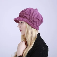 Новая модная теплая зимняя шапка Skullies Beanies, вязаная шапка для женщин, шапка из кроличьего меха, шапки для женщин, Casquette Femme Gorros cap s