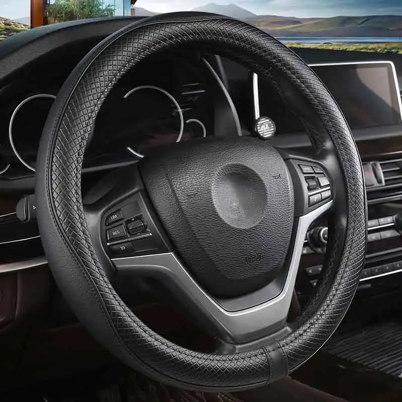 Leather Steering wheel cover auto accessories for benz mercedes c180 c200 x164 w164 w163 w461 w463 x204 w110 w114 w115 w123 t123 |