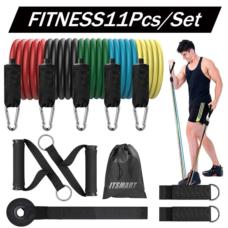 

11 Pcs/Set Gift Box Resistance Band Crossfit Training Exercise Yoga Tubes Pull Rope,Rubber Expander Elastic Fitness Bands