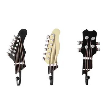 

Retro 3 Pcs / Set Guitar Resin Music Heads At Home Clothes Hanger Hat Hook Wall Mounted for Expenses Miscellaneous Watch Keys