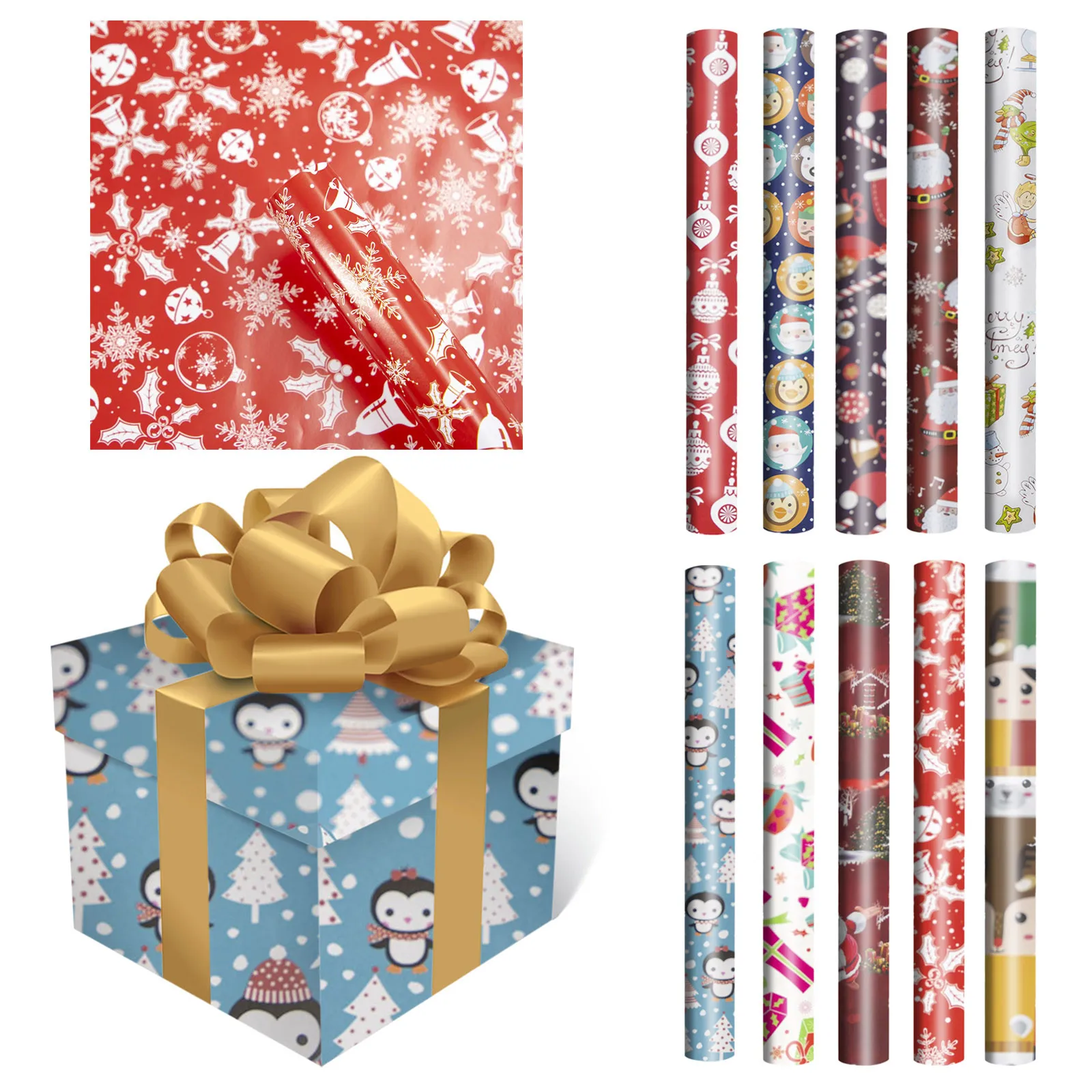 Christmas Gift Wrapping Colored Paper 50x70cm Decoration DIY Papers Xmas Box Decor |