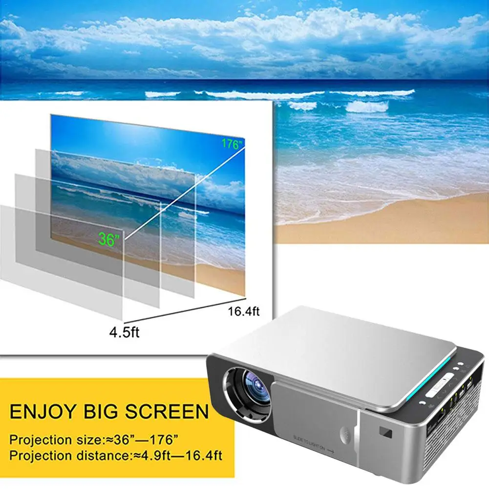 T6 3500 Lumens Full HD LED Projector 4K 3D 1080P Home Cinema Beamer Android 9.0 WIFI Same Screen Version Video Projector