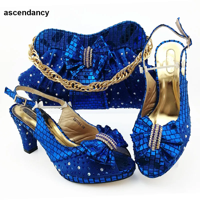 

Latest Design Wedding Shoe and Bag Sets Italian Italian Ladies Shoes and Bags To Match Set Shoes and Bag Set African Sets PU
