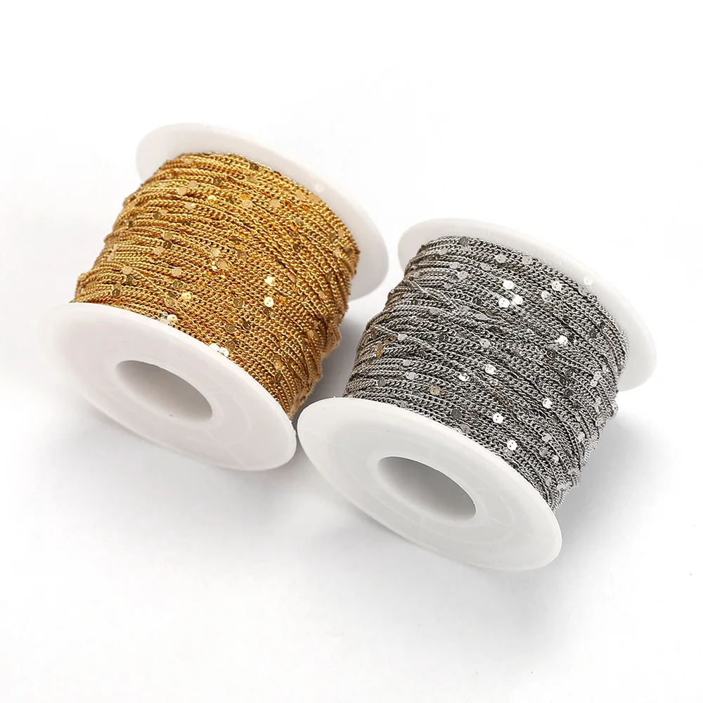2Meter Edelstahl dünne Glieder kette Goldfarbe Silber Farbe Halskette Tasche Kette für Armband DIY Schmuck machen mehr Stile – Detail 20