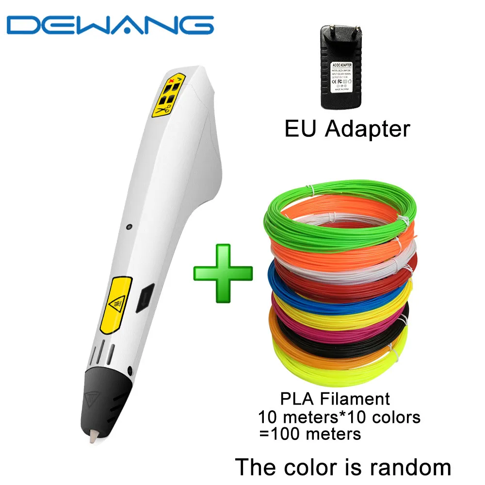 DEWANG 3d волшебная ручка для детей Lapiz 3d волшебная ручка DIY креативные 3d ручки гаджет рождественские подарки на день рождения с нитью PLA ABS - Цвет: 3d pen PLA 100M EU