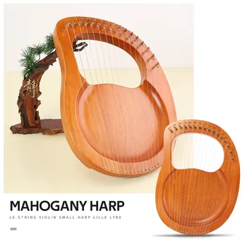 

Solid Wooden String Musical Instrument Reindeer 16 Strings Mahogany Lyre Harp Mahogany Body Musical Instrument