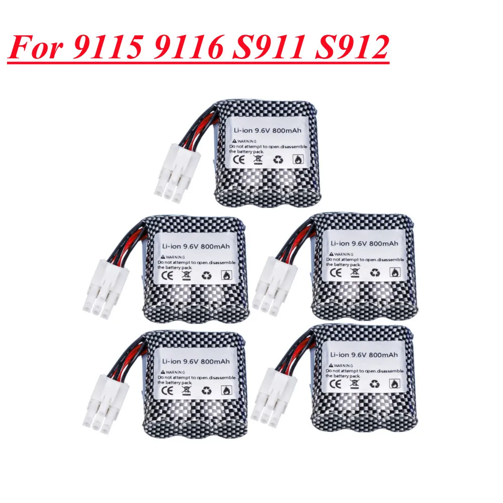 9.6v 800mah 16500 Li-ion Battery for 9115 9116 S911 S912 RC Car Truck ...