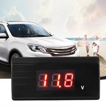 

12V 24V Mini Auto Digital LED Voltmeter Car Voltage Gauge bettery tester with cigarette plug