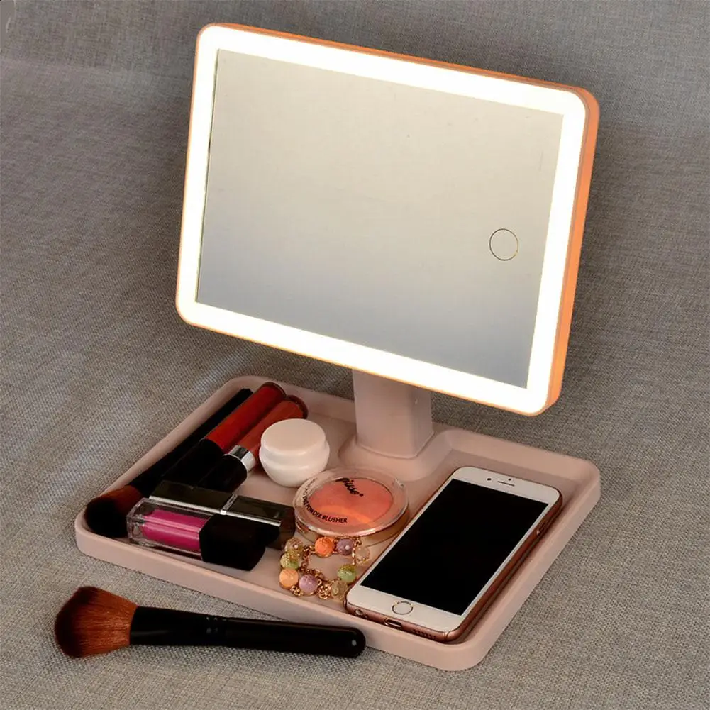 

Multifunctional LED Makeup Mirror Portable Compact Desklamp Mirror Touch Screen Vanity Lamp Cosmetic Mirror Make Up Tools