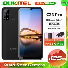 OUKITEL C23 Pro 5000mAh 4G Smartphone 4GB + 64GB 6.53 ''Waterdrop Bildschirm 13MP Quad Hinten kameras Android 10,0 Handy