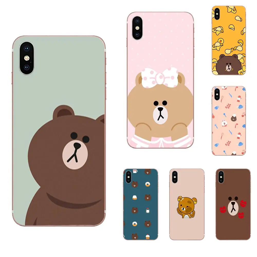 Cartoon Small Brown Bear Soft Cover Case For Galaxy Grand A3 A5 A7 A8 A9 A9S On5 On7 Plus Pro Star 2015 2016 2017 2018 | Мобильные