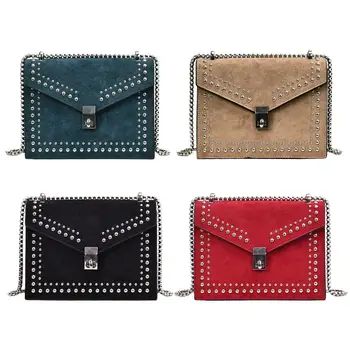 

Hot Sale Handbags Classic Delicate Texture Fashion PU Leather Crossbody Handbag Women Rivet Chain Shoulder Messenger Bags