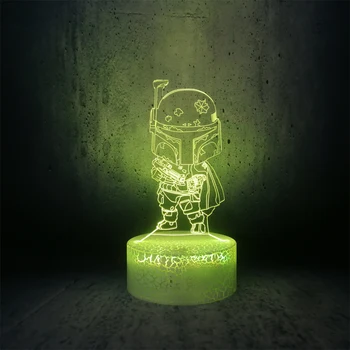 

Comic version samurai night light star wars soldier 3D Illusion lamp kids metting gift