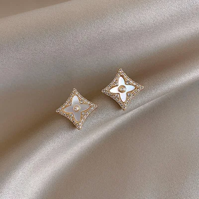 Fashion Women's Earrings Set Pearl Crystal Stud Earrings For Women 2021 Boho Geometric Round Flower Tassel Earrings Punk Jewelry 11