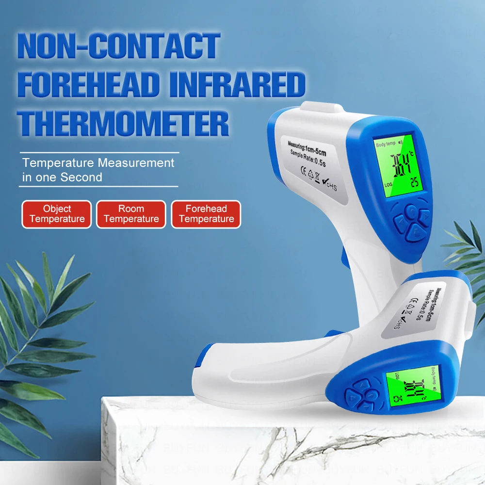 

2019 Muti-fuction Baby /Adult Forehead Non Contact Infrared LCD Body Temperature Fever Digital IR Measurement Thermometer Device