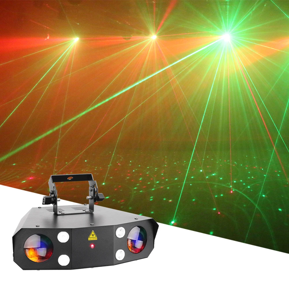 New LED Laeer Strobe Wash 3in1 Effect Light 3X10W RGBWA LED Wash Light LED Music Party Laser Projector For DJ Disco Xmas Bar