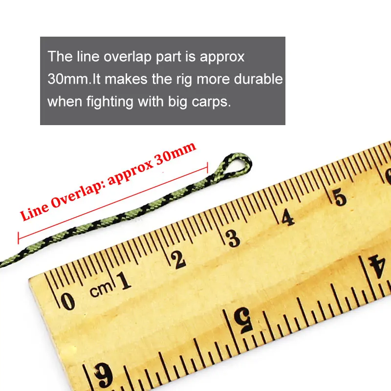 100cm Camo Fluorocarbon Carp Fishing Lines With Carp Hook Lead Clips 12 Braided Leader Line Hair Rigs Fishing Accessories Kit