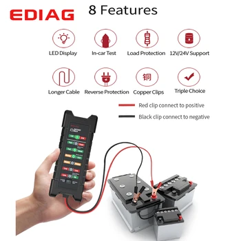 

Car Battery tester Professional scan 12V~24V Ediag BM410 & BM420 7 LED Lights Detector Analyzer Alternator Auto digital tool