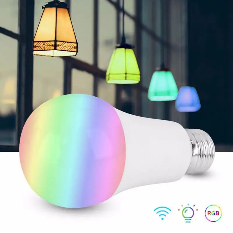 Умсветильник лампа B22 E27 с Wi-Fi 15 Вт светодиодная RGB работает Alexa/Google Home 85-265 в + белый