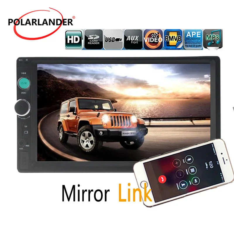 Автомагнитола 2 Din Mirror Link Bluetooth MP5 7 дюймов стерео плеер радио Кассетный сенсорный