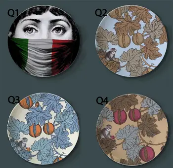 

Lina Cavalieri face decoration plate hanging wall plate monkey illustration in the jungle hanging ceramic living room bar mural