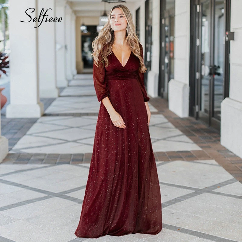 long burgundy maxi dress