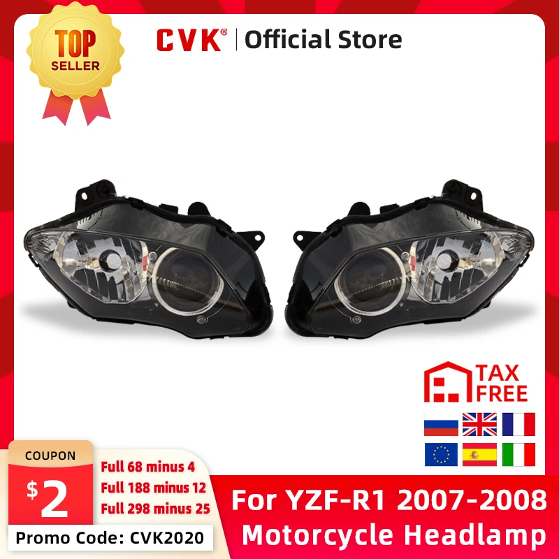 CVK фара мотоцикла головной свет для YAMAHA YZF 1000 R1 2007 2008 YZF-R1 07-08 Головной фонарь в