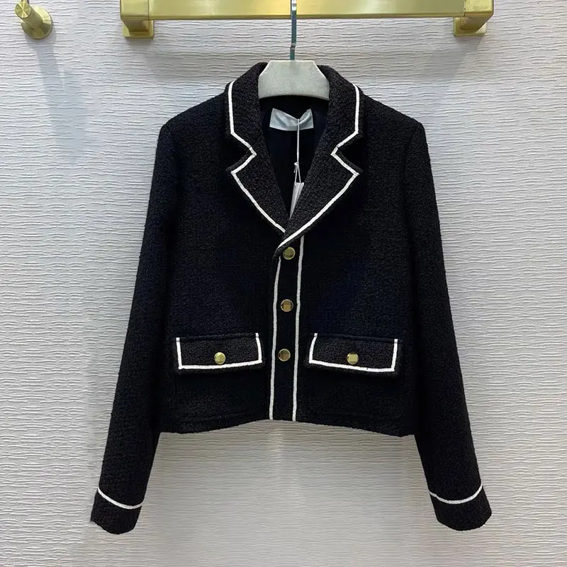 

Korean Elegant Ladies Autumn Winter Woolen Jacket Coat Women Fashion Single Breasted Brand Tweed Outwear Streetwear Loose Coats