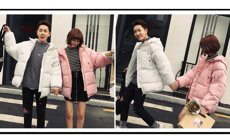Winter Coat Men's down Coat Cotton-padded Jacket Sub-Short Cotton-padded Clothes Men And Women through Wear Thick Korean-st