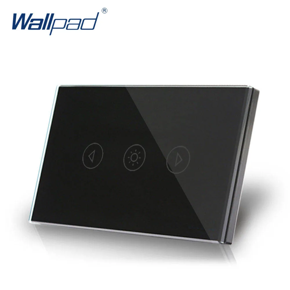 Диммер Wi-Fi управление сенсорный выключатель Wallpad США настенный выключатель Хрустальная Стеклянная Панель Умный дом Alexa Google Home IOS Android - Цвет: Black