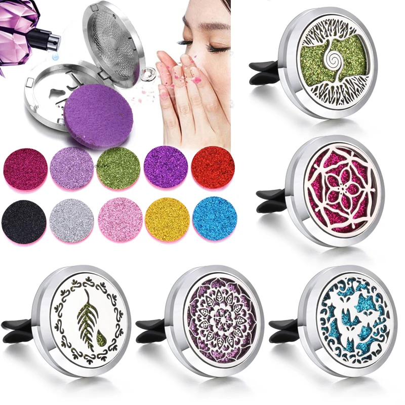 

New Diffuser Jewelry Car Perfume Diffuser Car Clip Vent Freshener Perfume Essential Oil Diffuser Car Clip Lockets DropShipping