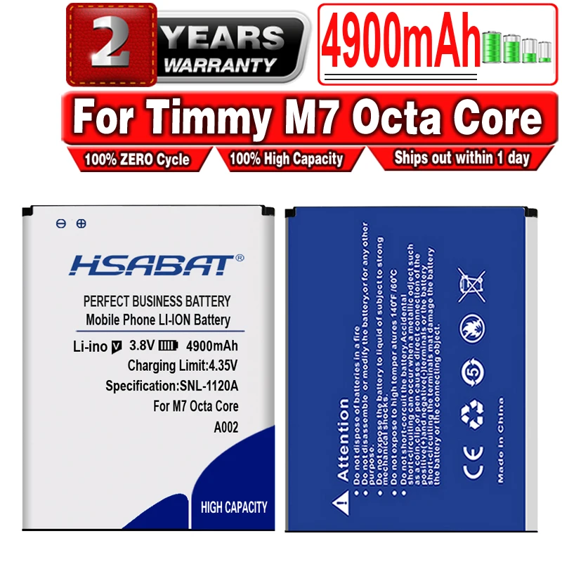 HSABAT A002 4900mAh Battery For Timmy M7 Octa Core MTK6592 5.5 inch | Мобильные телефоны и аксессуары