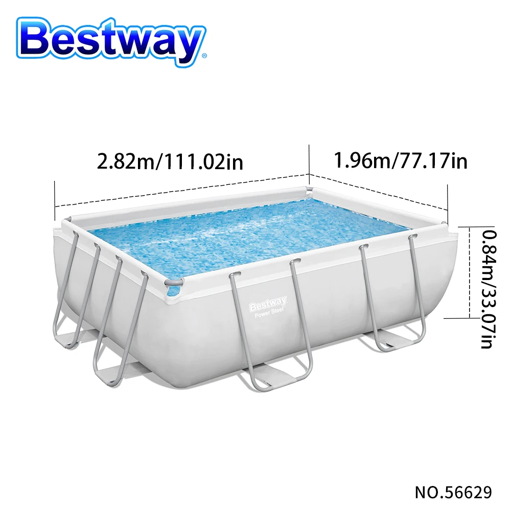 Бассейн intex прямоугольный rectangular frame 450х220х84 см, фильтр-насос, арт. 282x196x84 см каркасный бассейн. 282x196x84 см каркасный бассейн. Бассейн каркасный bestway 282х196х84. Бассейн бествей каркасный.