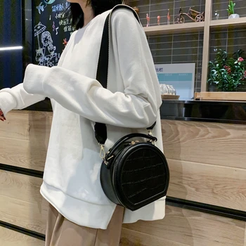 

Mini Round Women Shoulder Messenger Bags Luxury Handbags Women Bags Designer Stone Pattern PU Leather Crossbody Sags For Women