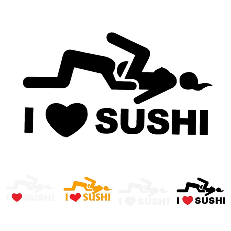 I Love Sushi Sticker Car Window Van Rear Windshield Truck Door Bumper Decal PVC Bomb Funny Stance Daily Driven JDM Drift Rally b |